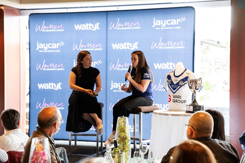 Bulldogs WIL Ambassador Lauren Milner speaks about her journey in rugby league at the Club's Women In League Luncheon